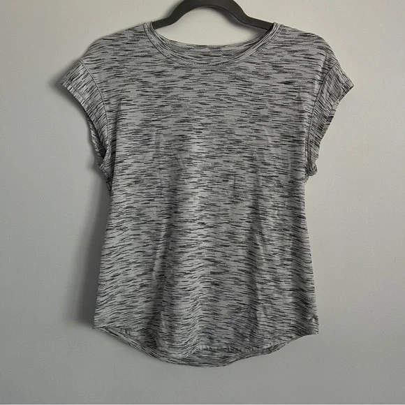Lululemon Gray and White Active Wear Short Sleeve Shirt-Women’s - Picture 2 of 7